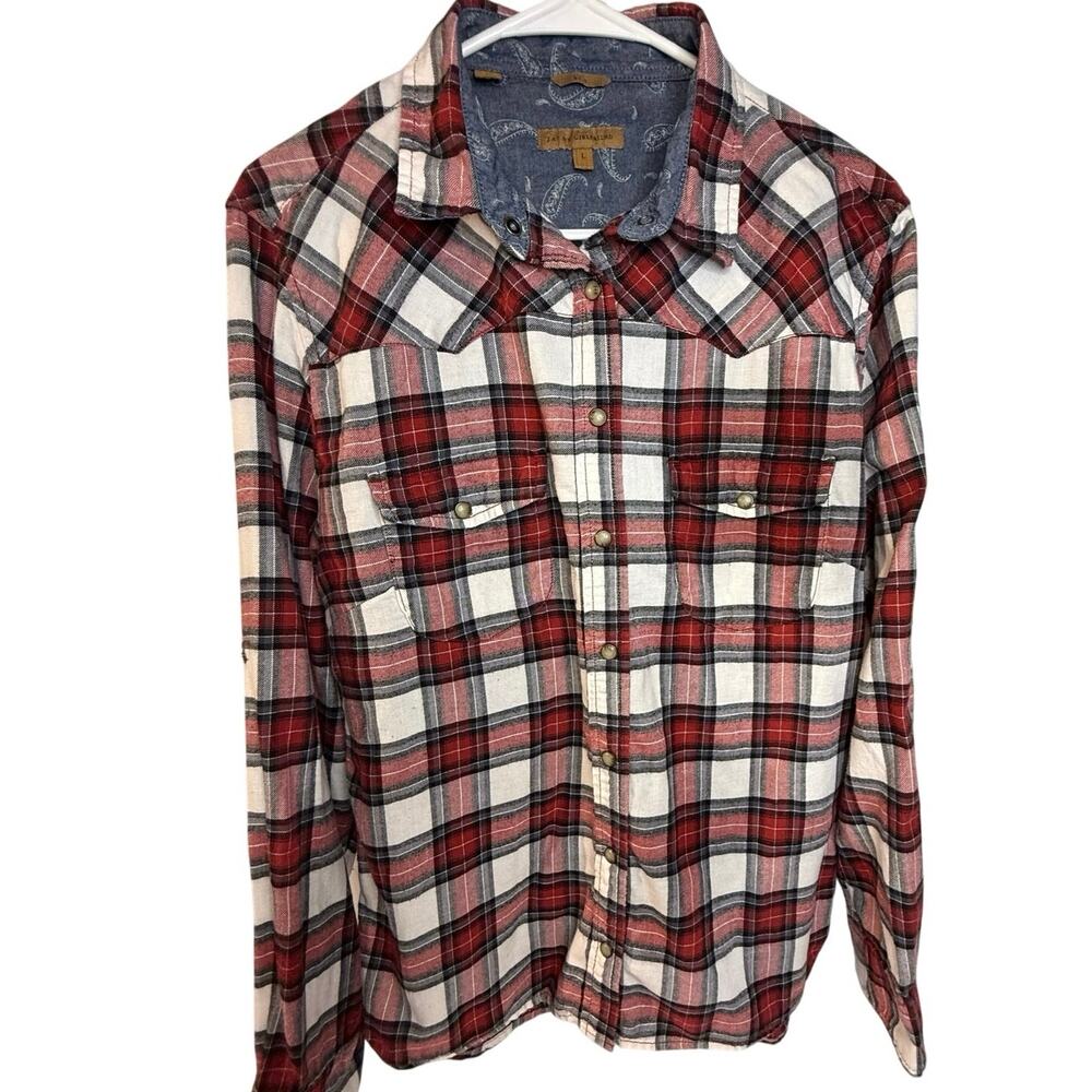 Jachs Girlfriend flannel plaid shirt women’s L long sleeve BEA cowgirl fall